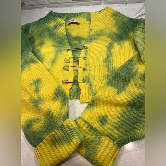 GUIZIO Tie-Dye Knit Safety Pin Sweater size XS/S - Picture 2 of 5